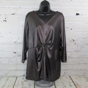 Alfani Plus Metallic Sheen Twist Blouse